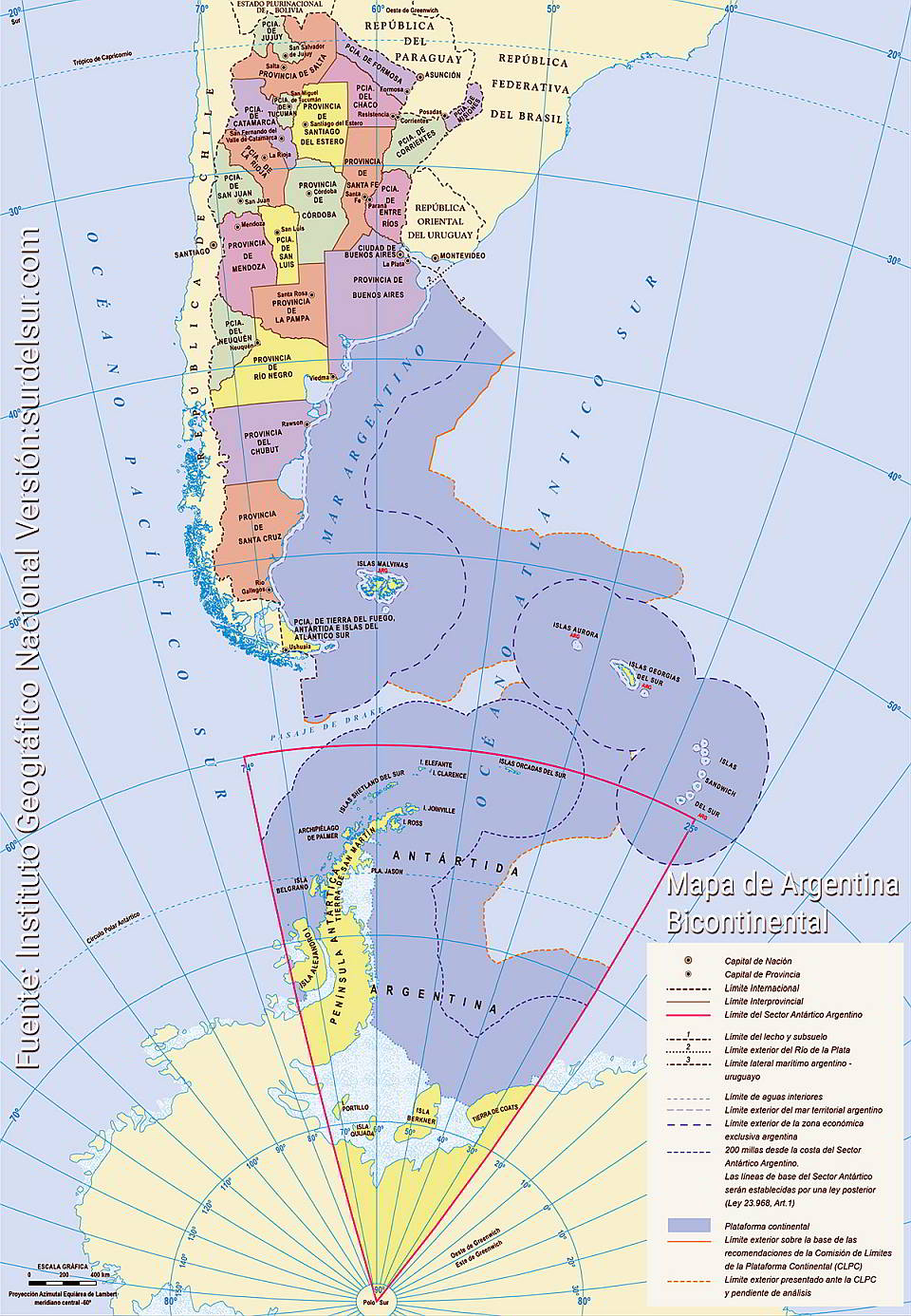 Mapa Argentina Bicontinental