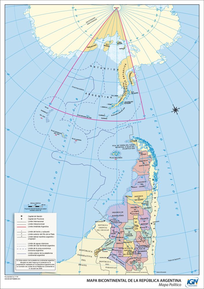 Mapa bicontinental Argentina invertido